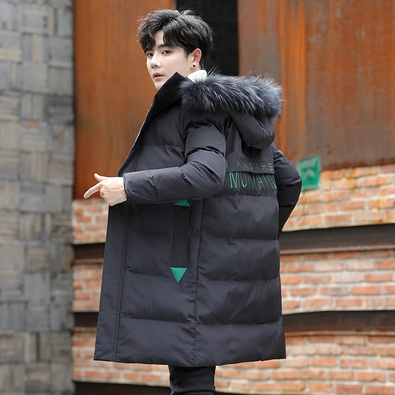 2021 Winter Jacket Men Long Parka Coats Autumn Puffer Men Overcoat Outwear Long Hooded Casual Waterproof Coat Solid Down Jacket