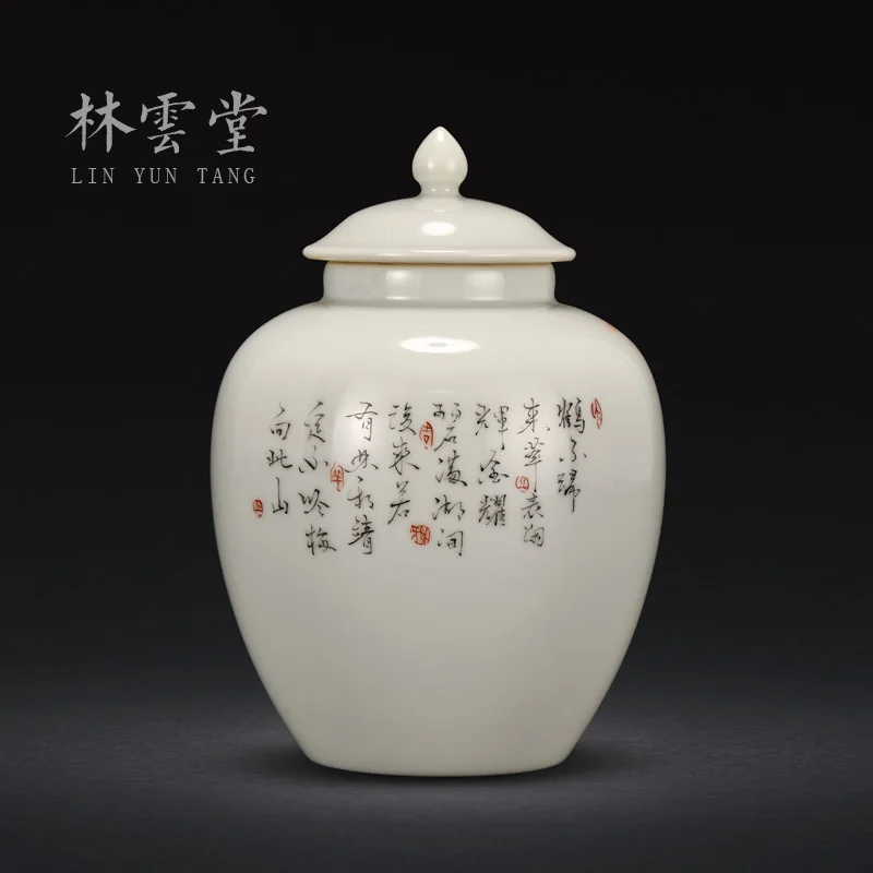 Yuntang hand-painted pastel painting of flowers and tea pot manual crane pine wake receives jingdezhen ceramic seal pot