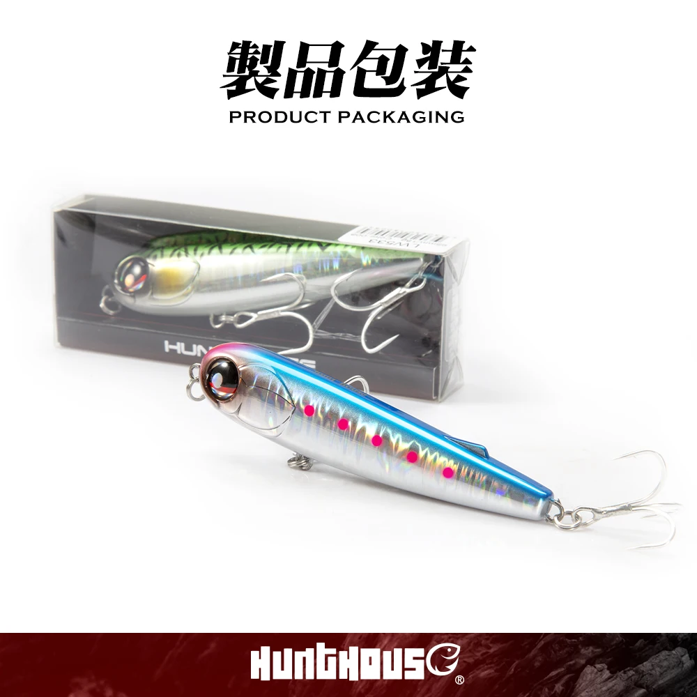 Hunthouse Floating Poppen Pencil Lure Fishing Wobbler WTD 95mm/18g Saltwater Topwater Surface Pesca Stick Bass Plastic Walker