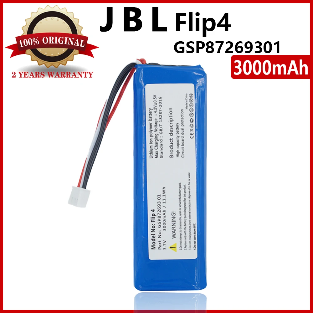 

100% Real GSP872693 01 3000mAh/11.1Wh Battery For JBL Flip 4 Flip 4 High quality Batteries With Tracking Number