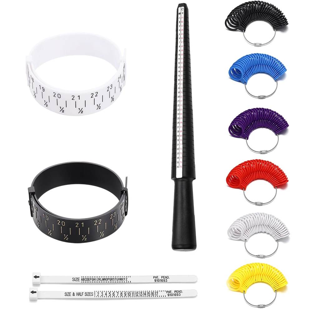 Sizeur professionnel de Bracelet et d'anneau, outils de mesure, bâton de mandrin, jauge de taille de doigt pour la fabrication de bijoux et la mesure des doigts