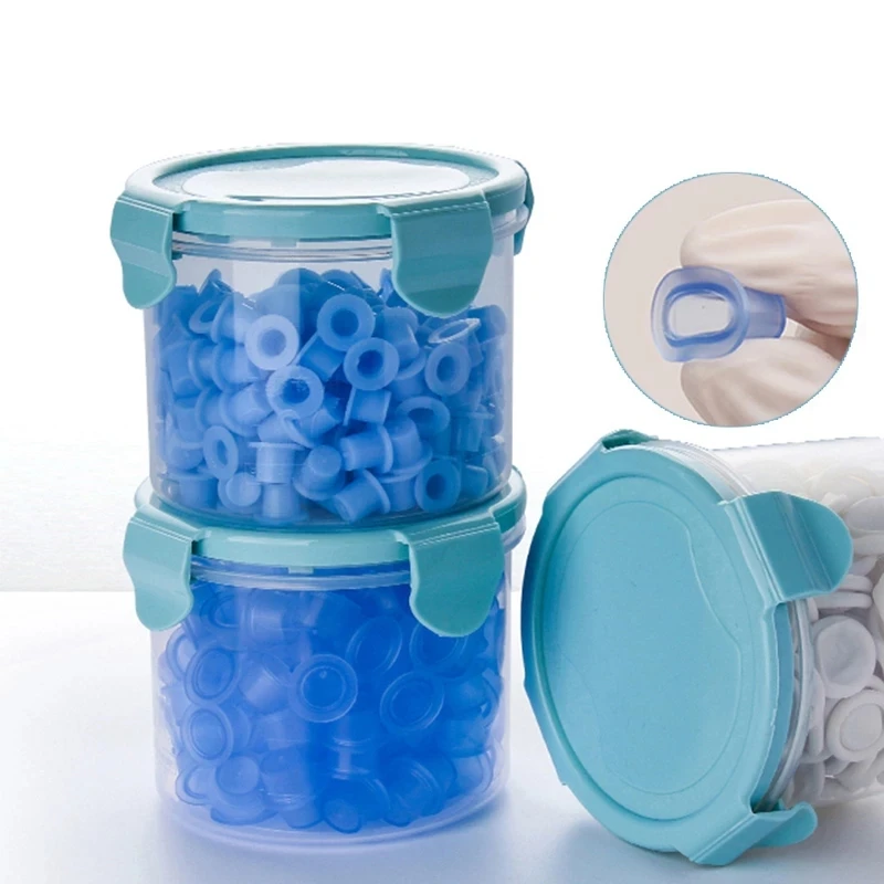 

100Pcs Small Disposable Microblading Tattoo Ink Cup with Storage Box Container Cap Permanent Makeup Pigment Clear Holder