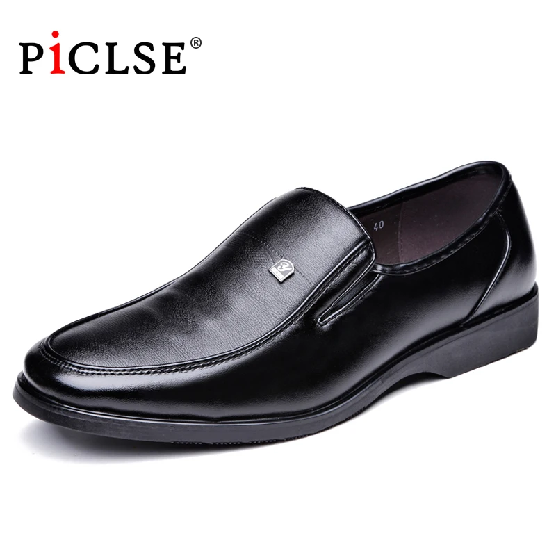 Classic Man Round Toe Dress Shoes Cow Leather Business casual shoes Mens Black Wedding Shoes Oxford Formal Shoes Big Size 45