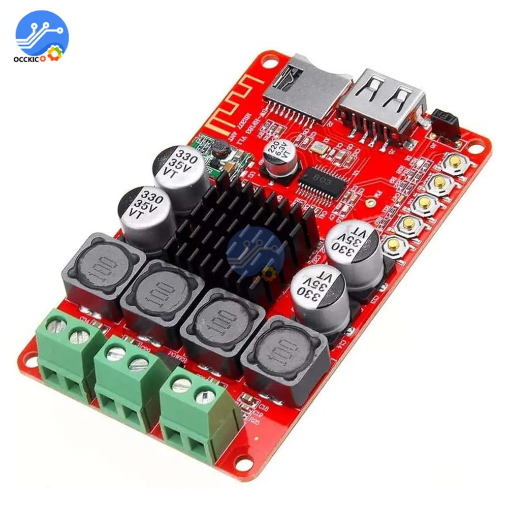 TPA3116 50 واط + 50 واط بلوتوث مكبر للصوت مجلس استقبال الصوت الرقمي TF بطاقة يو القرص لاعب مضخم الصوت مع البعيد ل المتكلم DIY بها بنفسك