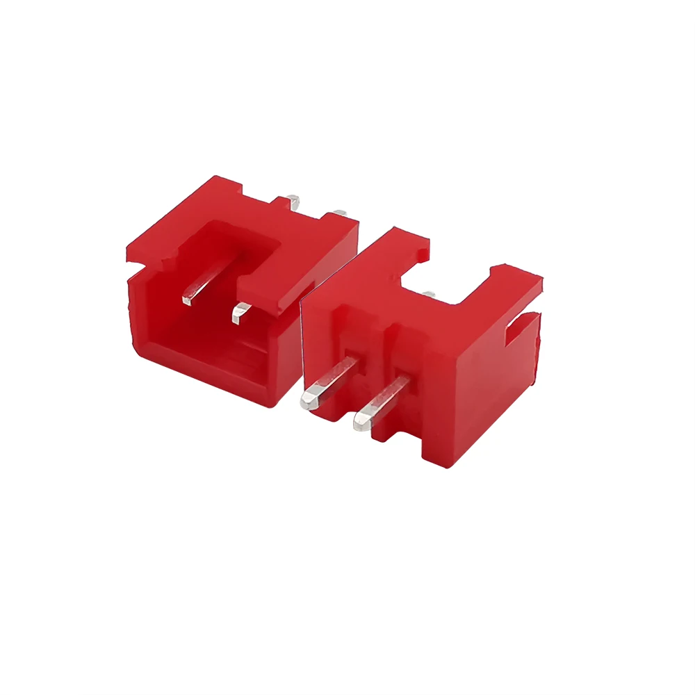 50Pcs Red XH-2A XH2.54 2 Pin Wire Connectors Male Plug Straight Pin Header Connector PCB Terminals