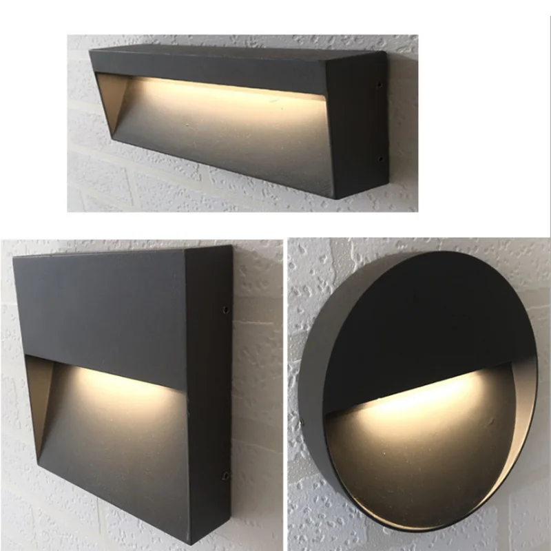 LED Outdoor Wall Light Waterproof Surface Mount Lamp for Step Stair Gateway Garden Balcony Villa Aisle Fence Porch Aluminum 6W