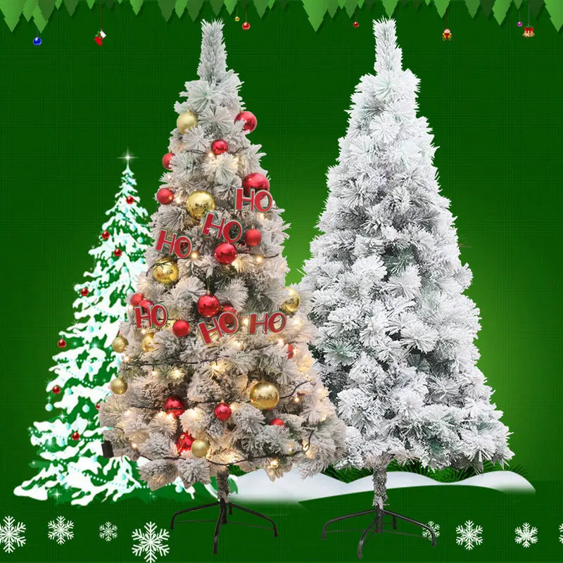 

2022 Snow Flocking Christmas Tree Package with Accessories 1.2-3 Meters Decorations Party Supplies Xmas Artificial Trees Gift