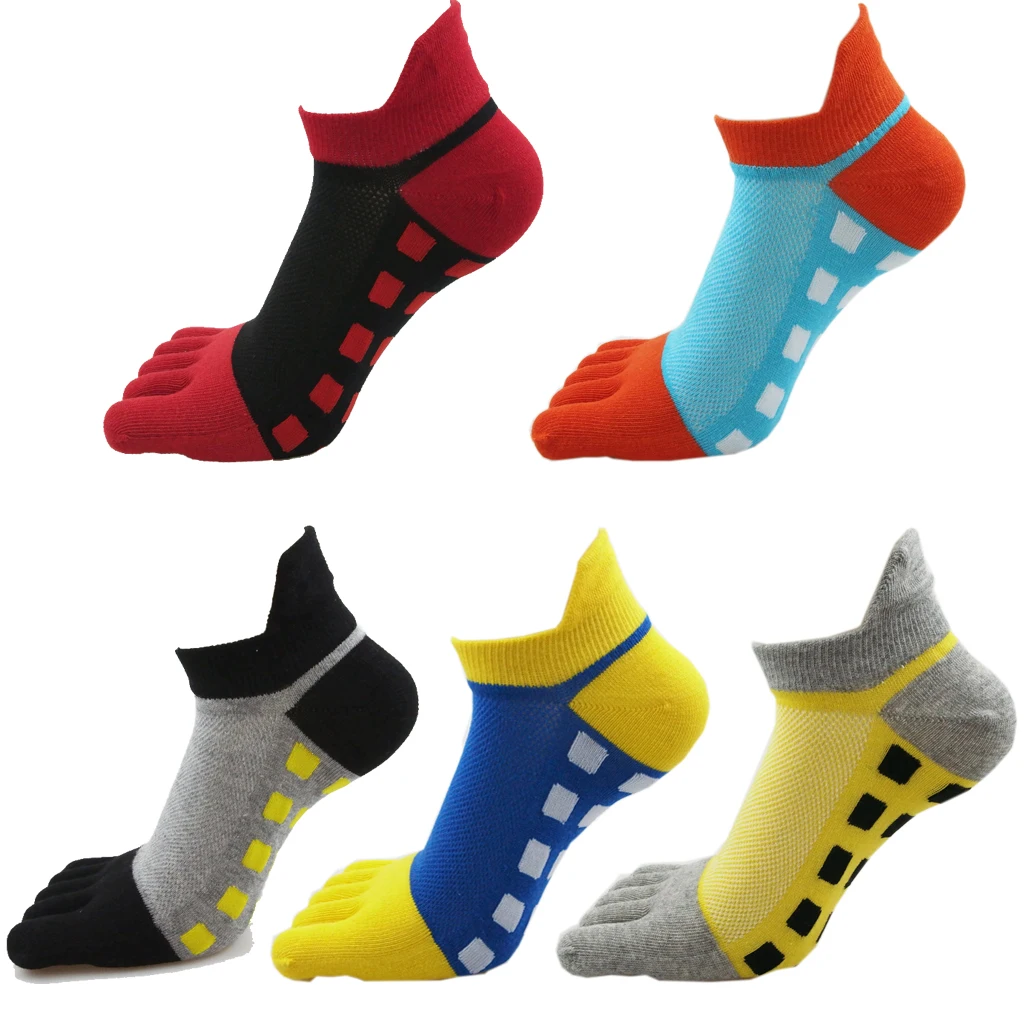 

Sport 5 Finger Socks Short Man Boy Mesh Breathable Sweat-Absorbing Bright Color Badminton Tennis Marathon Bike Travel Toe Socks