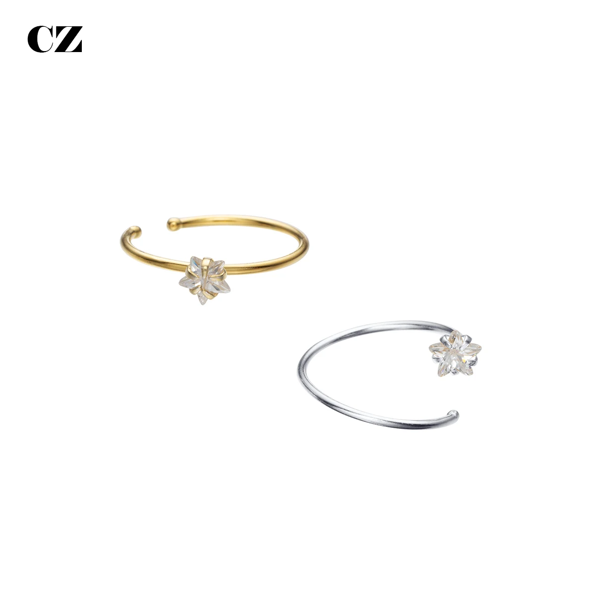 New 925 Sterling Silver Zircon 3.0mm Star Heart Shape Nose Ring Nose Piercing Jewelry Body Piercing Jewelry For Women Girls