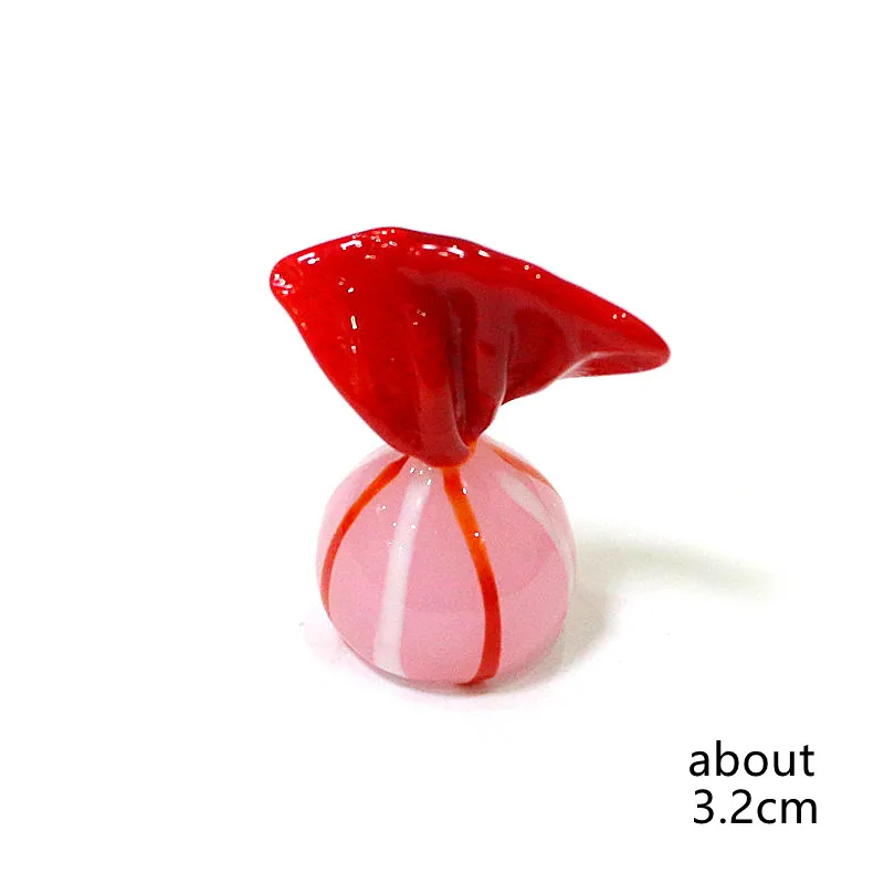 Custom Creative Murano Glass Sweets Pink Candy Craft Ornaments Home Desktop Christmas Valentine\'s Day Wedding Decor Accessories