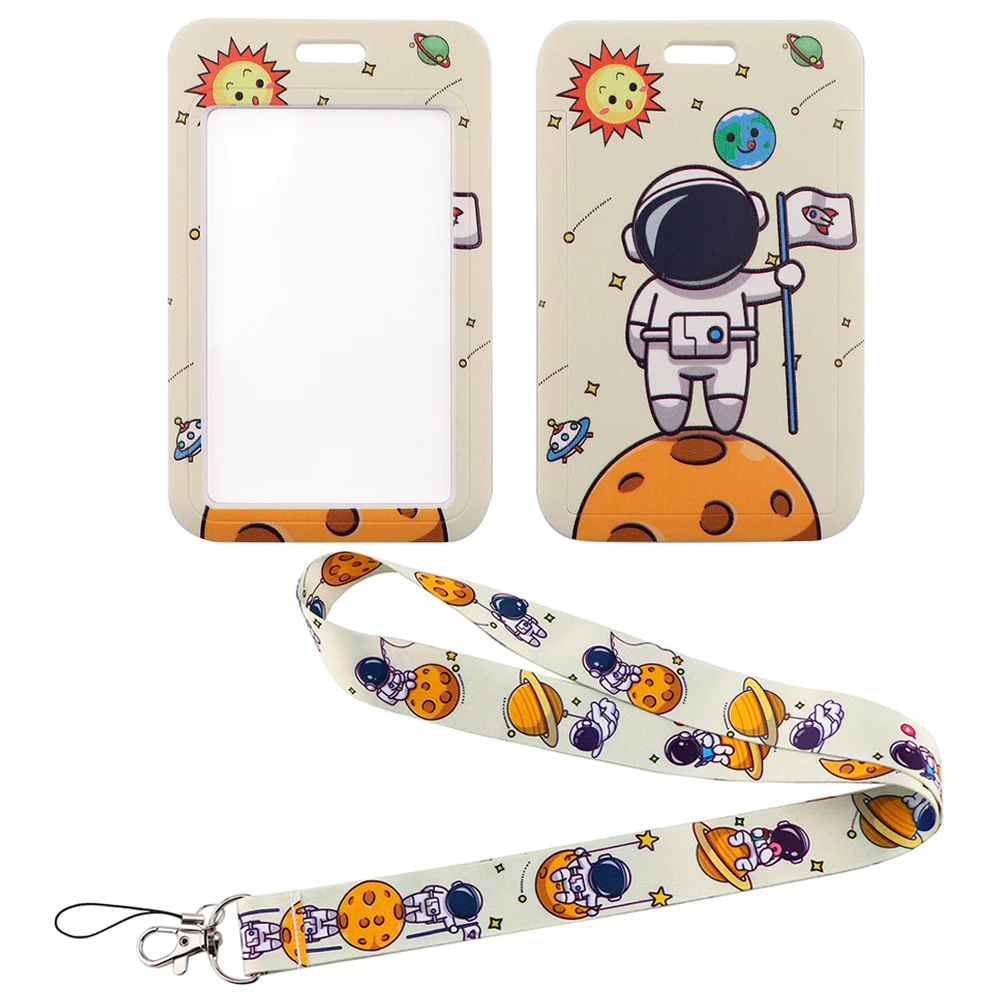 

LX1012 Cute Cosmonaut Phone Strap Astronaut Lanyard ID Card Holder Badge Holder Hang Rope Keychains Lasso Neck Strap Kids Gift