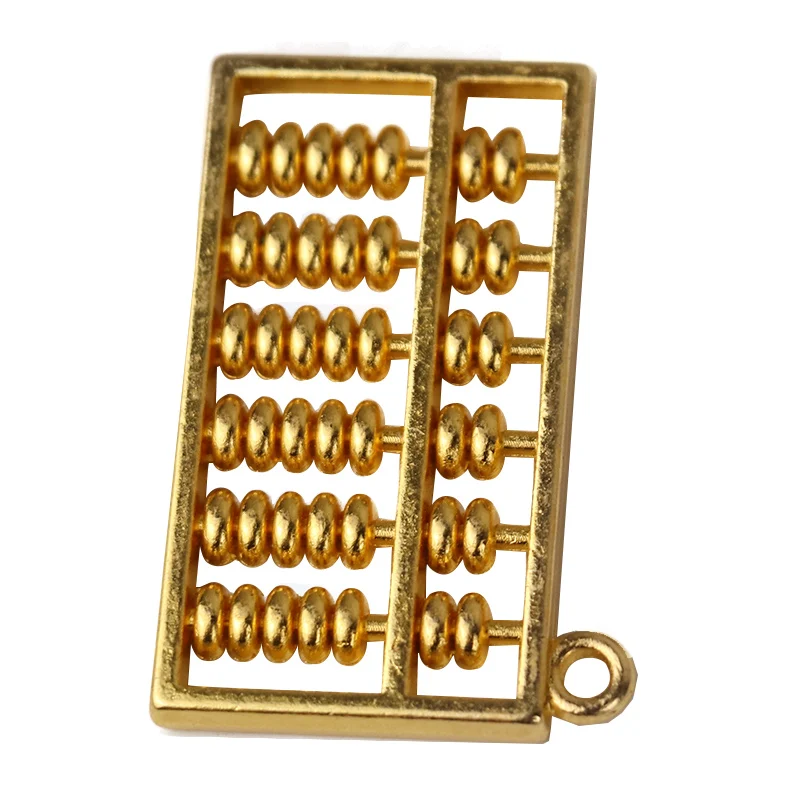 6 file fengshui abacus golden Abacus Bead arithmetics Metal Keychain Aotomotive Keyring Key chain Fob