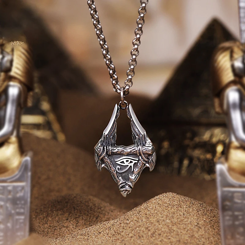 

Original Design "Eye of Horus" Titanium Steel Necklace Men's Trendy Hip-hop Sweater Chain Men's Pendant Gift Wholesale