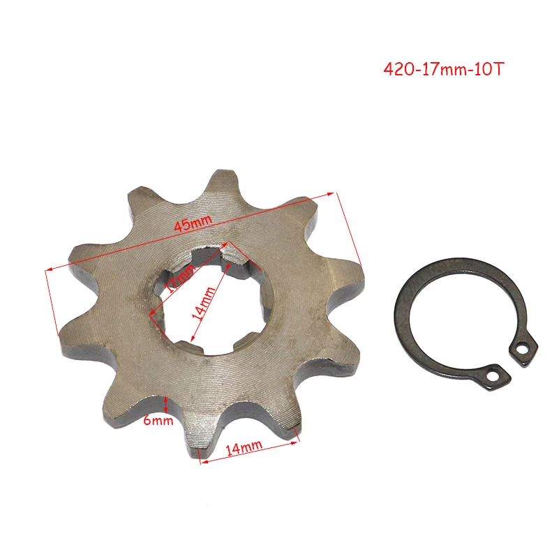 420 17mm Front Engine Sprocket 10 11 12 13 14 15 16 17 18 19T Tooth For Dirt Pit Bike ATV Quad Go Kart Buggy Scooter