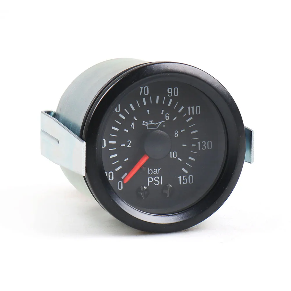 Oil Press Gauge Universal 1/8 Npt Fuel Pressure Gauge Liquid 0-150 Psi 0-10 Bar Pointer Oil Press Meter Mechanical Oil Pressure