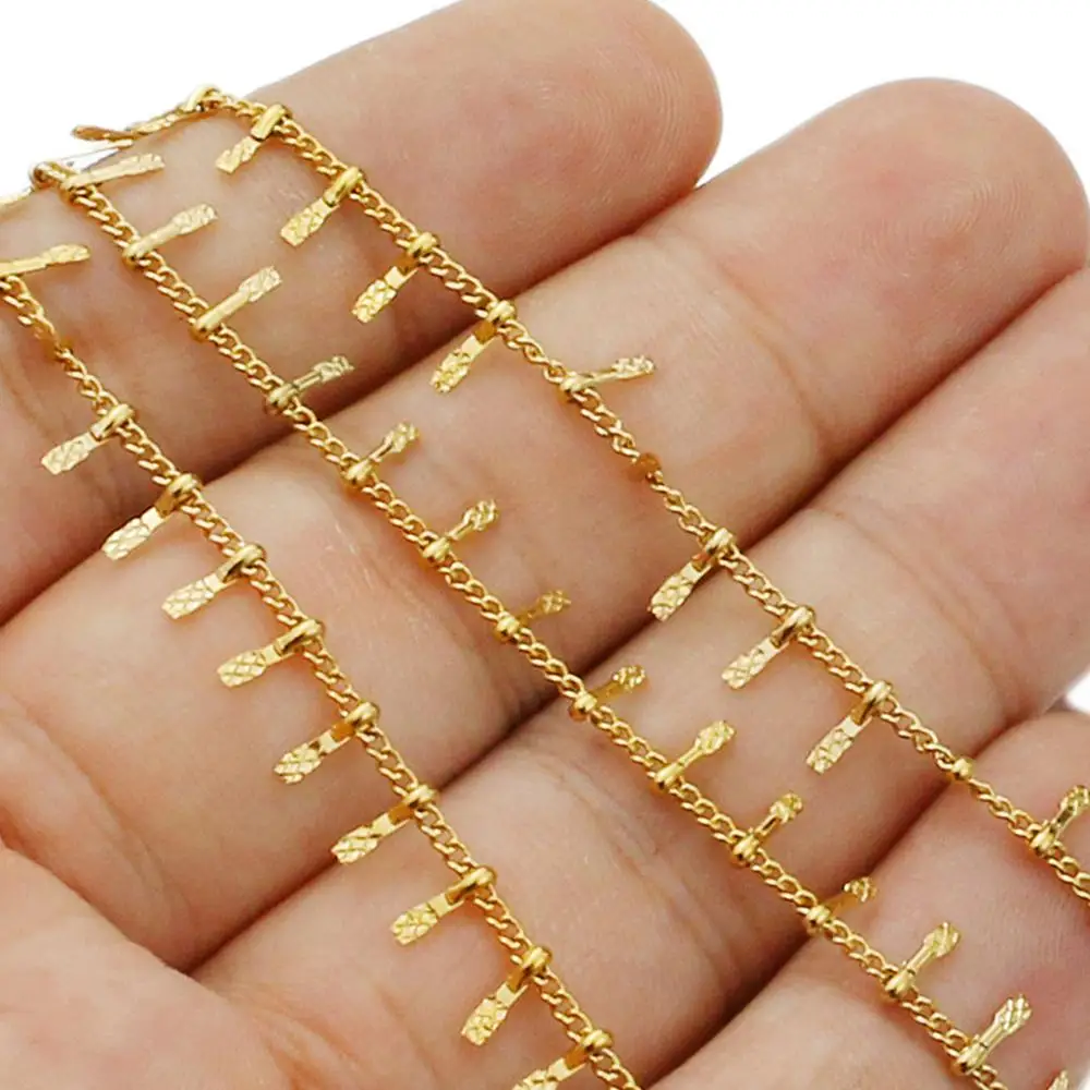 1Pc Width 1.5mm Stainless Steel Clips Leaf Chains Necklace for DIY Bracelet Handicraft Anklets Jewelry Making Supplies