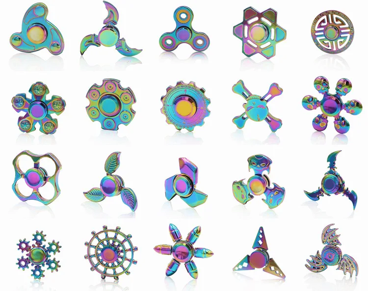 Rainbow Metal Finger Spinner R118 Bearing Spinner Toy Adult  Children Relieve Stress ADHD EDC killings Time Fidget Spinner Toys