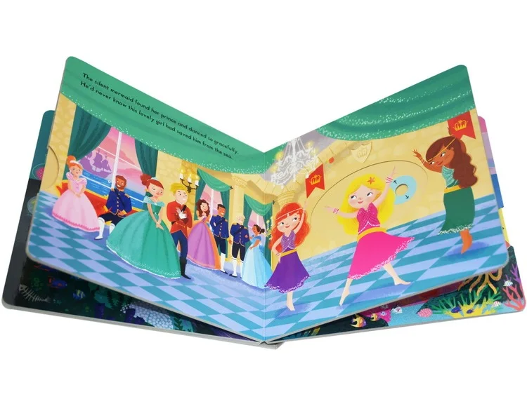 Sirenetta illuminazione inglese 3D Flap Picture Book bambini libri di lettura giocattoli educativi Montessori