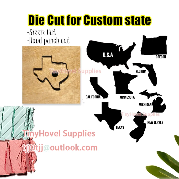 Custom USA state Earrings Cutting Dies, Wooden Die Cut Scrapbooking for Leather, Suit for Leather Cutting Machine