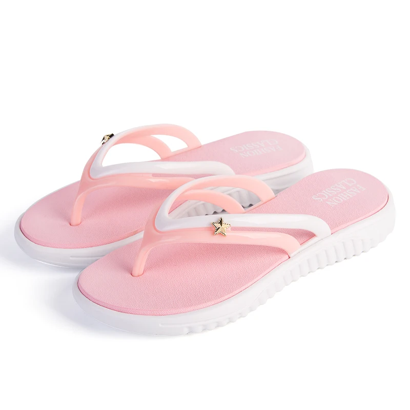 Summer Women's Shoes 2021 New Antiskid Fashion Hard Outdoor Leisure Beach Swimming Slippers Indoor Walking Flip Flop