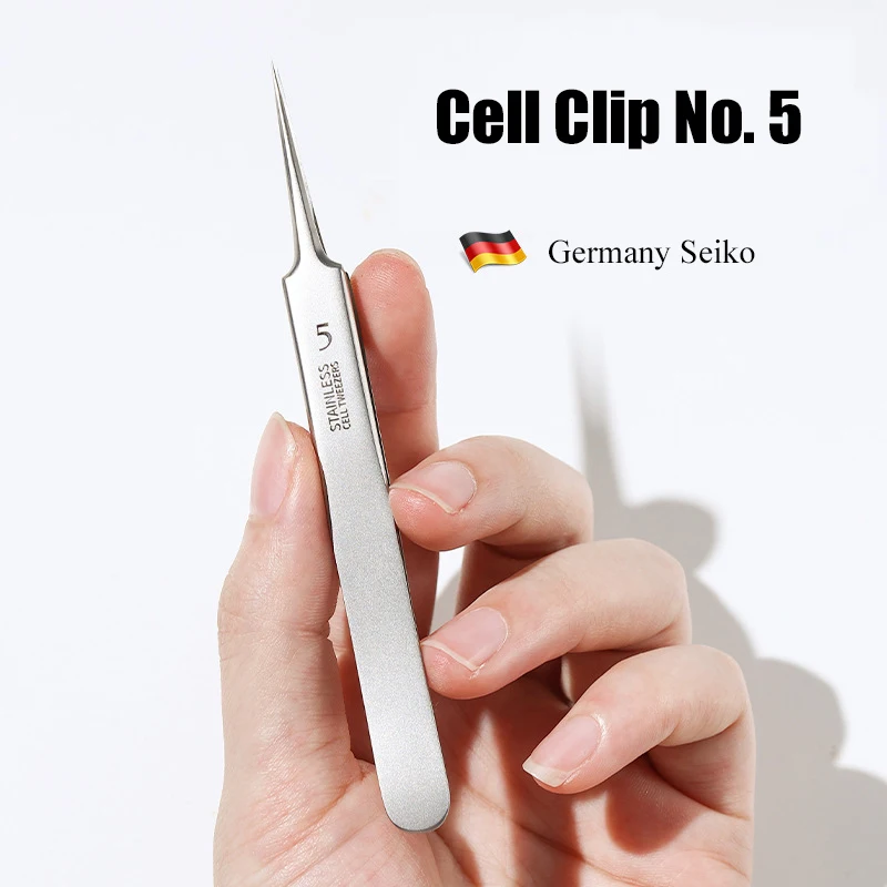 German Ultra-fine No. 5 Cell Pimples Blackhead Clip Tweezers Beauty Salon Special Scraping & Closing Artifact Acne Needle Tool