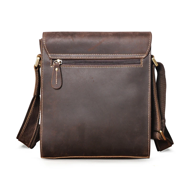 2022 Thick Crazy Horse Leather Design Shoulder Messenger bag Cowhide Cross-body Bag 8\