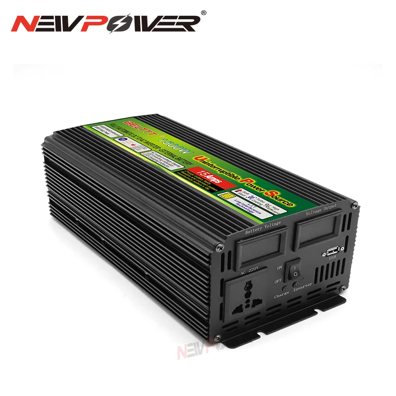 12V 24V UPS Sine Wave Charging Inverter 220v 110v power inverter charger Voltage Transformer USB 1500W Converter Adapter home