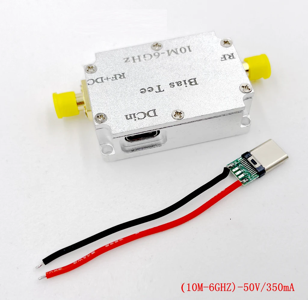 TYPE-C moc odchylenie Tee 10MHz-6GHz RF kanał koncentryczny RF blokowanie dla HAM wzmacniacz radiowy RTL SDR odbiornik LNA antena