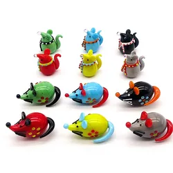 2026 new year symbol Handmade Murano glass mouse Figurines Christmas ornament Home decor cute Miniature Animals glass rat statue
