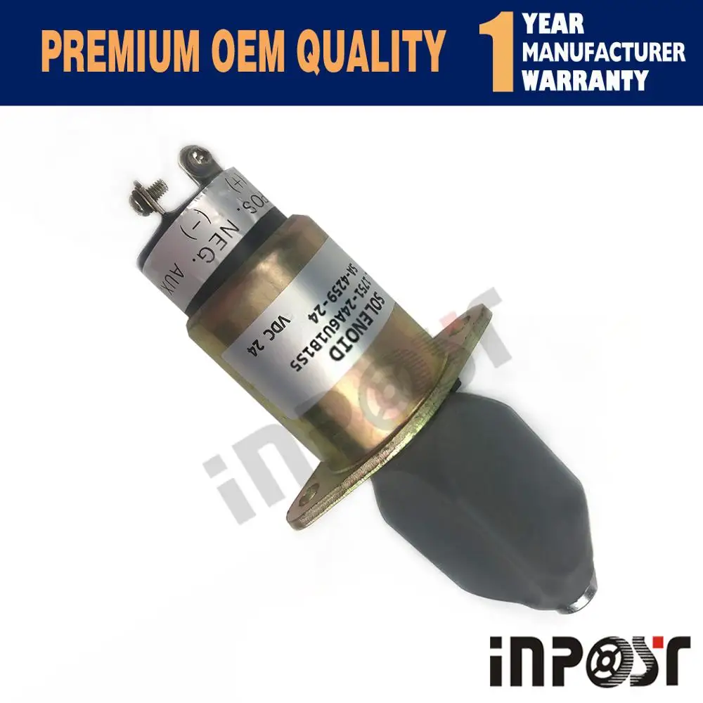 

1751-24A6U1B1S5/SA-4259-24 24V Fuel Shutoff Solenoid For Kubota 3A ( 2 terminals )