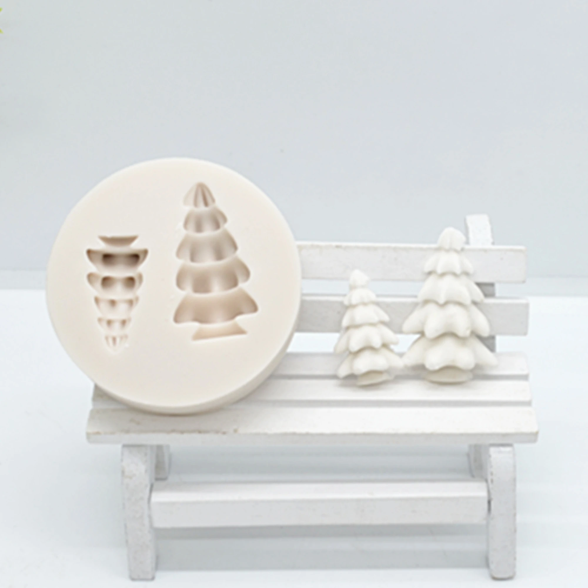 3D Cây Giáng Sinh Nhựa Silicon Fondant Khuôn Tạo Hình Cho Tự Làm Bánh Ngọt Cốc Bánh Tráng Miệng Thạch Cao Phối Ren Trang Trí Dụng Cụ Nhà Bếp Nướng