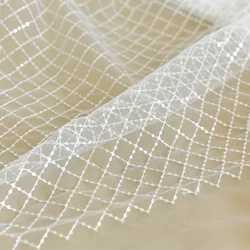 New Mesh Sequin Embroidery Lace Fabric Wedding Dress Dress Handmade Diy Material