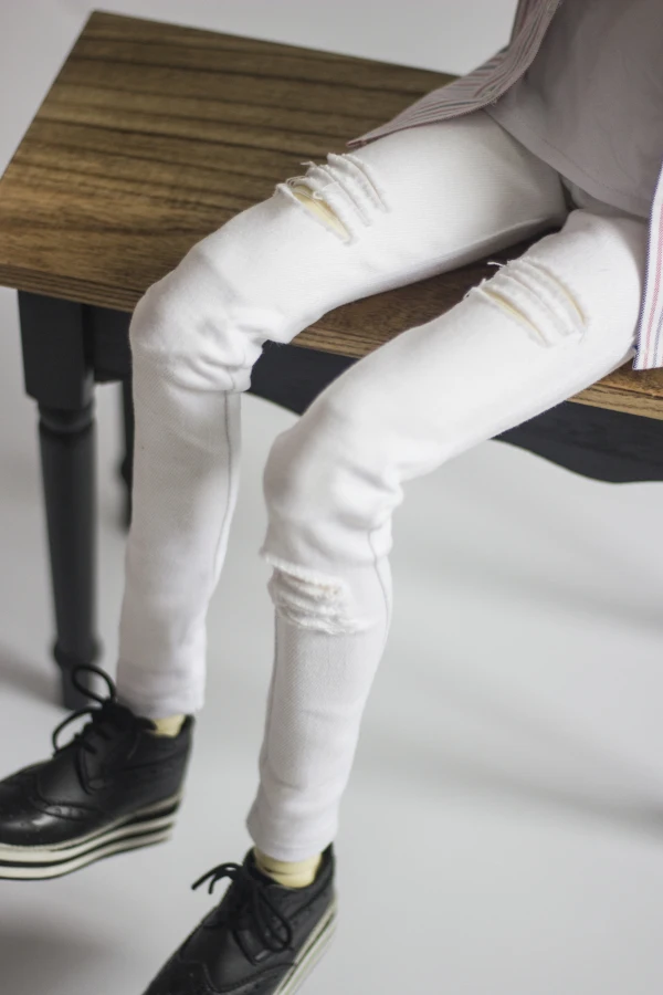 1/4 1/3 BJD Accessories Doll Clothes Casual White Ripped Pants for BJD/SD MSD SD13 SD17 SSDF ID75 Uncle.Doll not included C0876