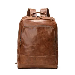 Nesitu Highend A4 Vintage Coffee Black Brown Genuine Leather 14'' 15.6'' Laptop Women Men Backpacks Female Male Travel Bag M1803