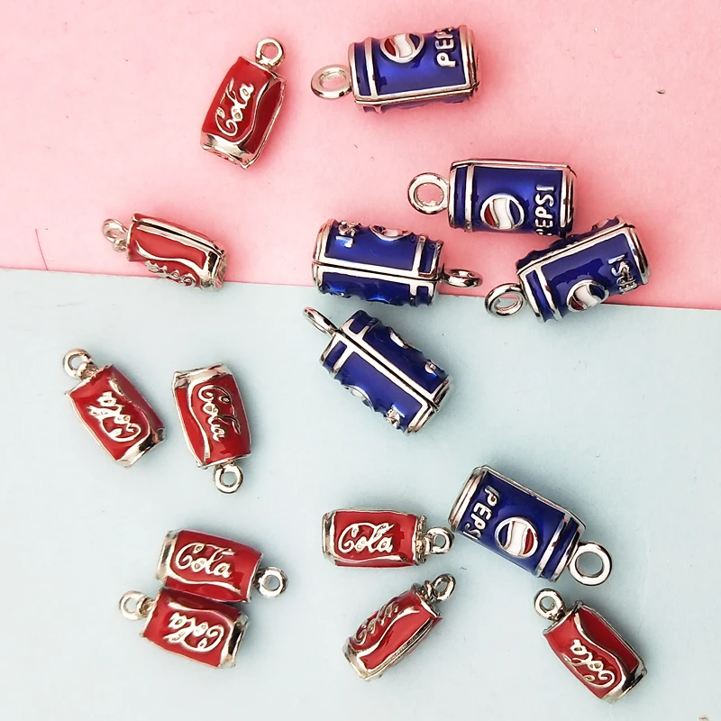 10pcs 3D Cola Drink Bottle Enamel Charms Drop Oil Alloy Pendants Beverage Floating DIY Earring Bracelet Jewelry Accessory YZ748