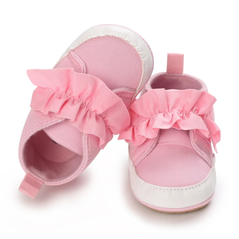 0-18M Baby Shoes Baby Girls Lace Rubber Sole Non-Slip First Walkers Baby Toddler Shoes Casual Fashion