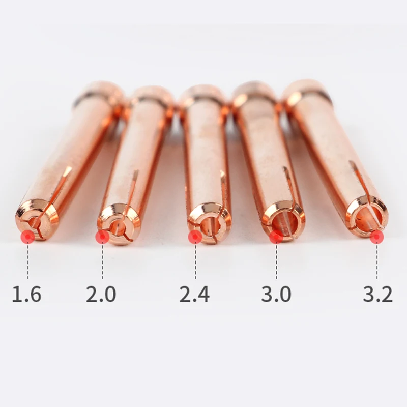 20ชิ้น/ล็อตเชื่อม Tig อุปกรณ์เสริม E-Cu Collet WP 17 WP18 WP26 Tig ทังสเตนอิเลคโทรด Collet สำหรับ Argon ไฟฉายเชื่อม