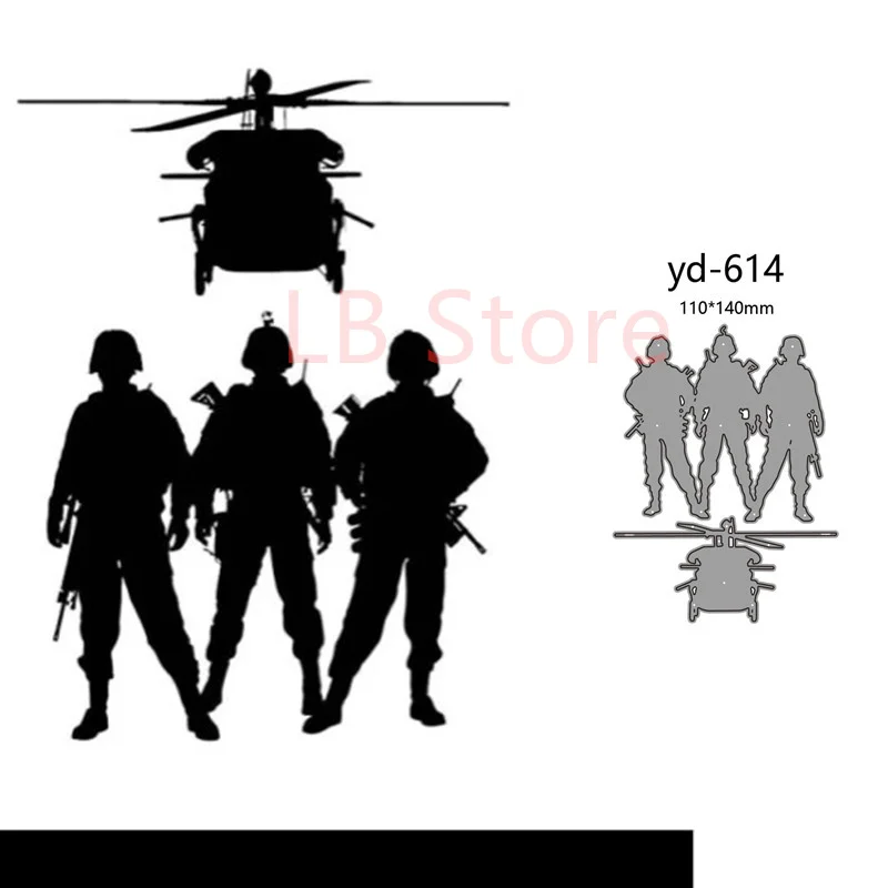 Metal Cutting Dies Cut Mold Soldier helicopter Decoration Scrapbook Paper Craft Knife Mould Blade Punch Stencils