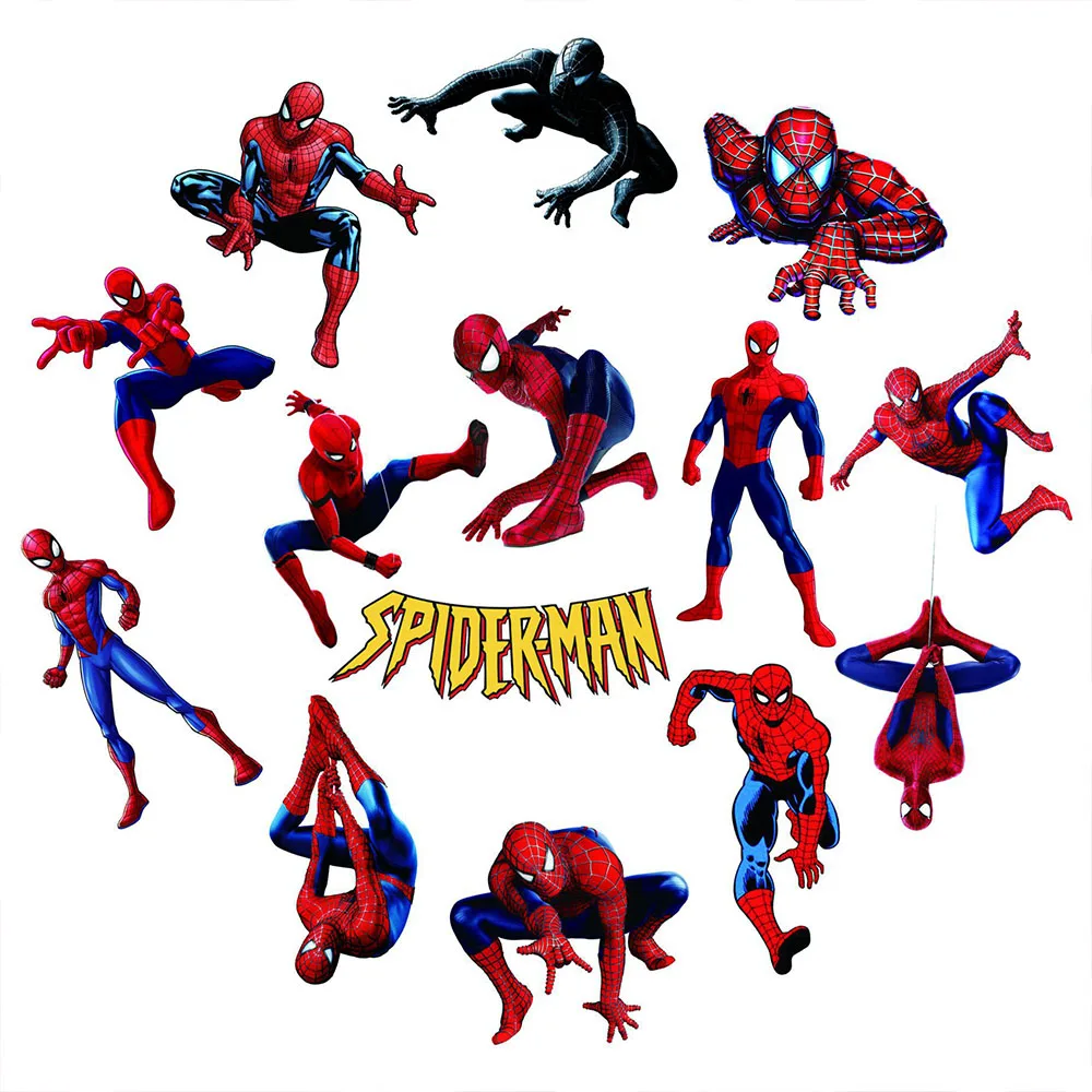 32 pezzi adesivi supereroe Spiderman per custodia per telefono portatile frigorifero per moto decalcomanie per cartoni animati Disney Cool Kid Toy