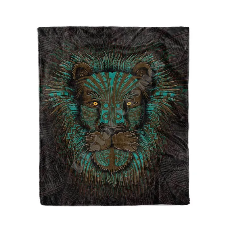 Viking tattoo Lion Warrior Blanket 3D full printed Wearable Blanket Adults For Kids Warm Sherpa Blanket Drop Shipping 02