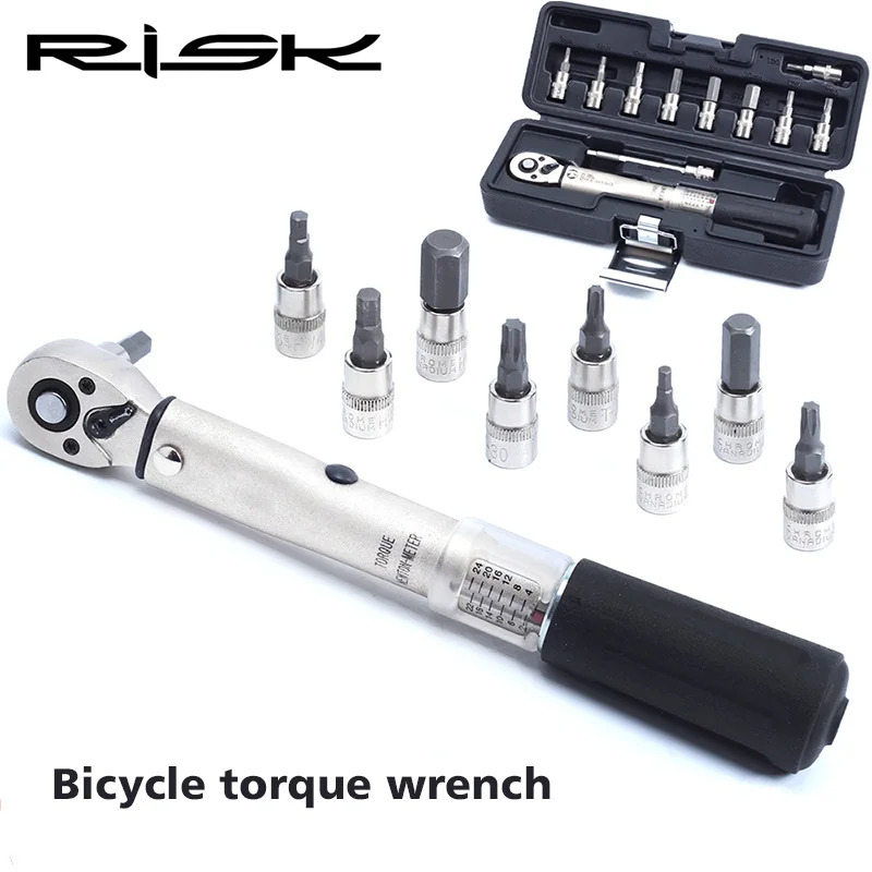 

RISK Preset Torque 2-24NM Torque Combination Plum Hex Bicycle Ratchet Wrench Repair Tools Bike Headset Cap Fasten Cycling Tools