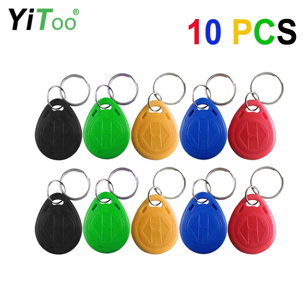 YiToo 10pcs 125KHz RFID Key Fobs Access Control Card for Door Access Control TK4100/EM4100 EM Token Tags, 5 Colors