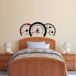 Car Speedometer Wall Sticker Speedometer Car Motocross Vinyl Wall Decal For Boy Room Play Room Kids Bedroom Home Decor E44