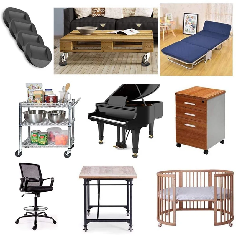 Borracha Móveis Coasters para Todos os Pisos e Rodas, Copos Móveis, Rolha Cama, Sofás Cama e Cadeiras