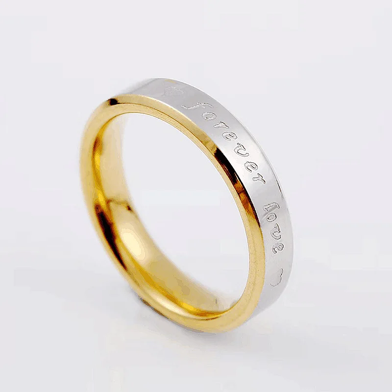 Unisex Men Women Fashion Couple Ring Steel Forever Love