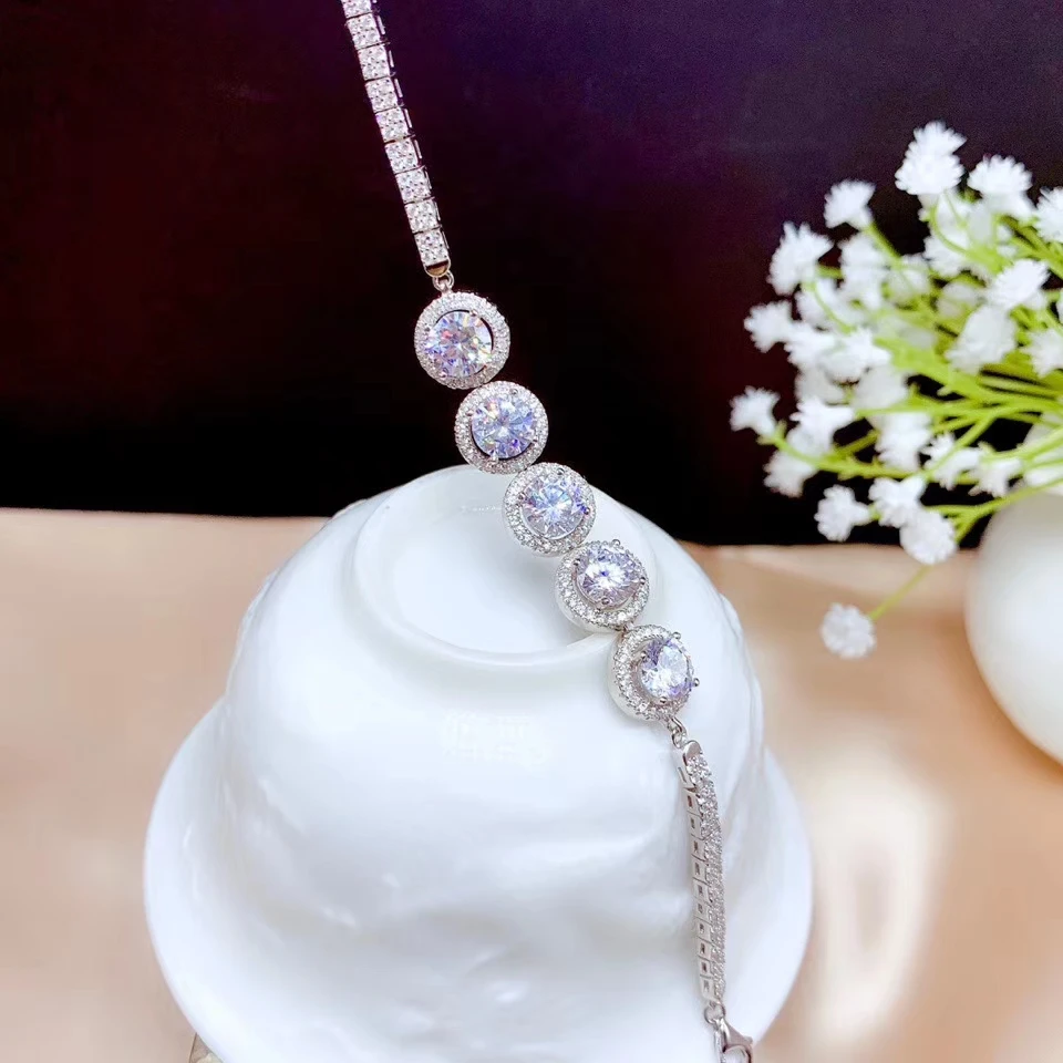 Real Moissanite D Color VVS Women's Bracelet 925 Pure Silver Diamond Bracelet Latest Style Hot Sale Promotion image 4