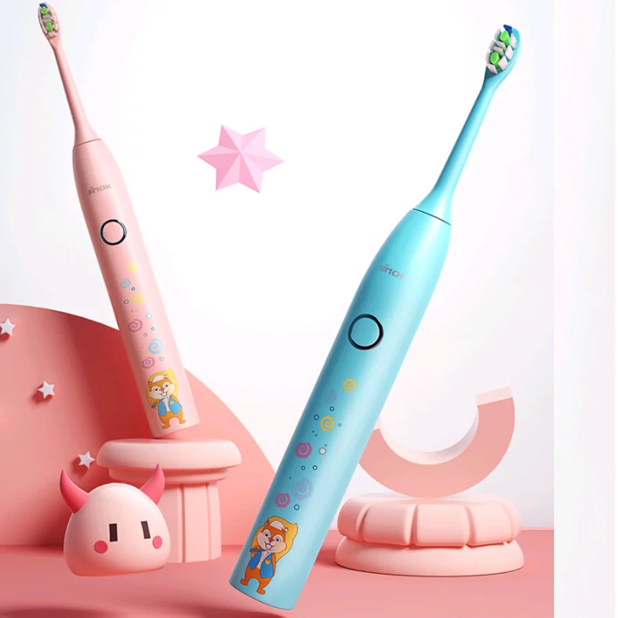 JIMOK-cepillo de dientes eléctrico M1 para niños, dispositivo inteligente para blanquear, IPX7, resistente al agua, carga rápida por USB