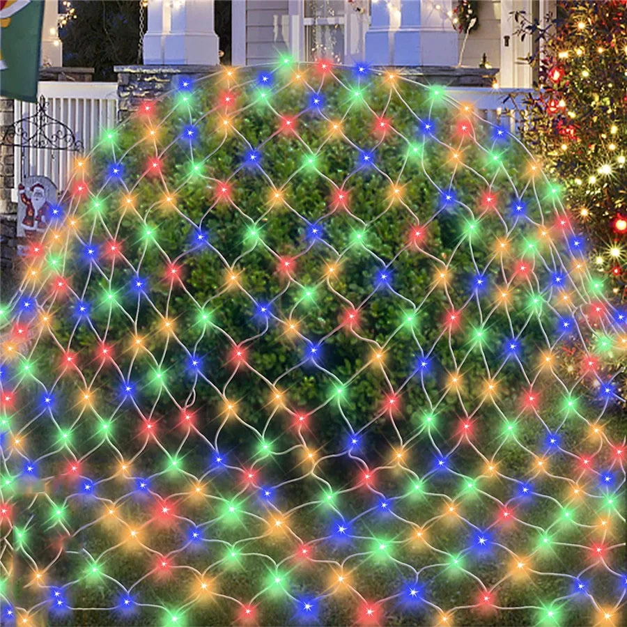 

Net Lights Outdoor 8 Modes 200 LEDs 3x2m Tree Wrap Mesh Fairy Twinkle Garden String Lights For Patio Lawn Garden Porch Bushes