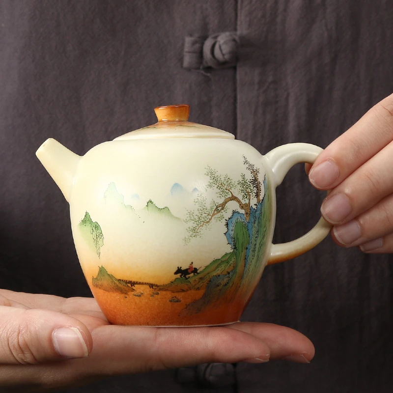 

Chinese Style Ceramic Teapot Handmade Tea Pot Porcelain Tea ware Wedding Gift