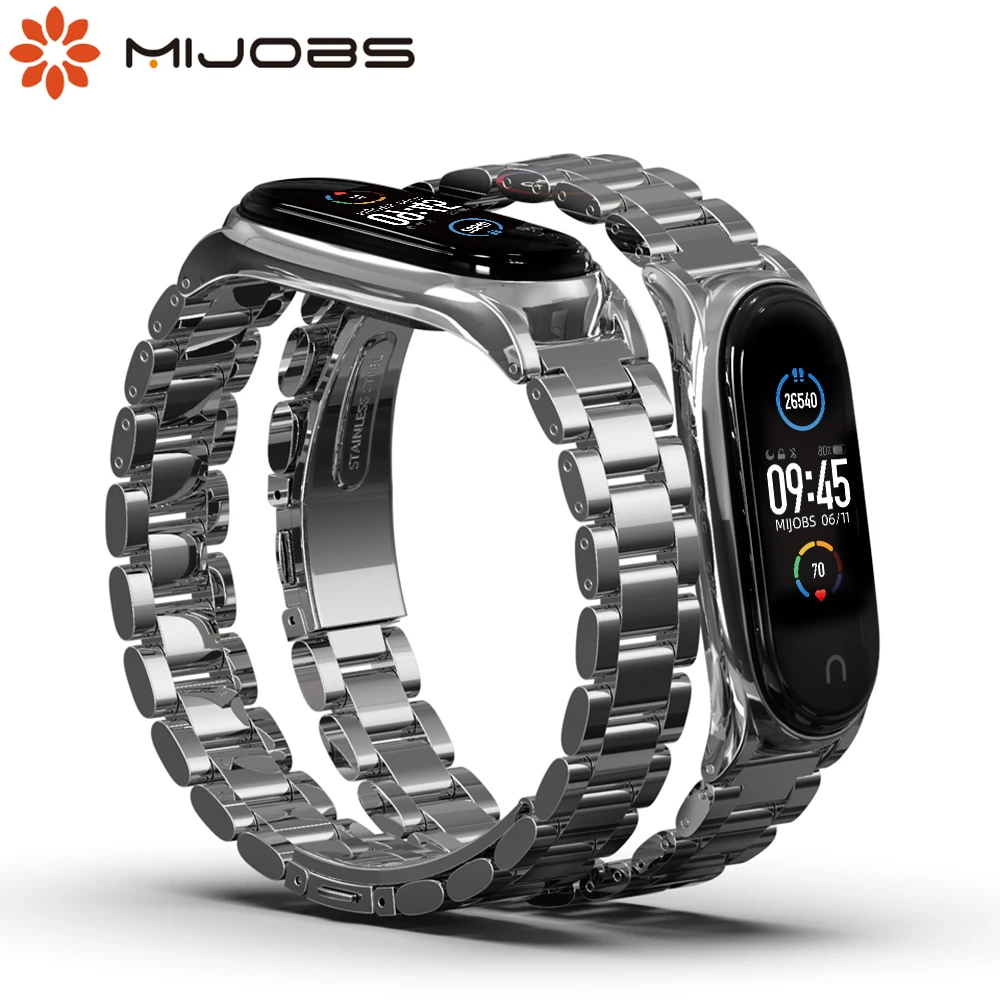 کے لیے Xiaomi Mi Band 5 6 Global Strap Bracelet for Mi Band 4 NFC Metal Miband 3 Strap for Miband 5 Wristbands Correa Mi Band 6